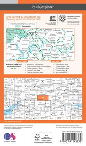 Ordnance Survey Explorer Map 180: Oxford, Woodstock and Witney