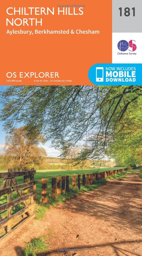 Ordnance Survey Explorer Map 181: Chiltern Hills North Map-Aylesbury, Berkhamsted & Chesham