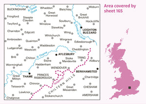 Ordnance Survey Landranger Map 165: Aylesbury, Leighton Buzzard, Thame & Berkhamsted