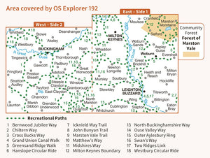 Ordnance Survey Explorer Map 192: Buckingham & Milton Keynes, Leighton Buzzard & Woburn